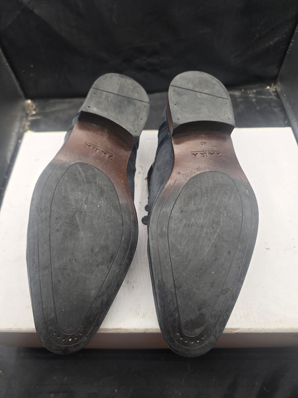 Zara Black Suede Lace-Up Oxford Shoes - Picture 8 of 8